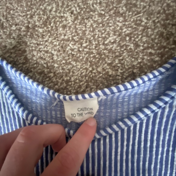 Striped Blue and White Midi Dress - Picture 4 of 5